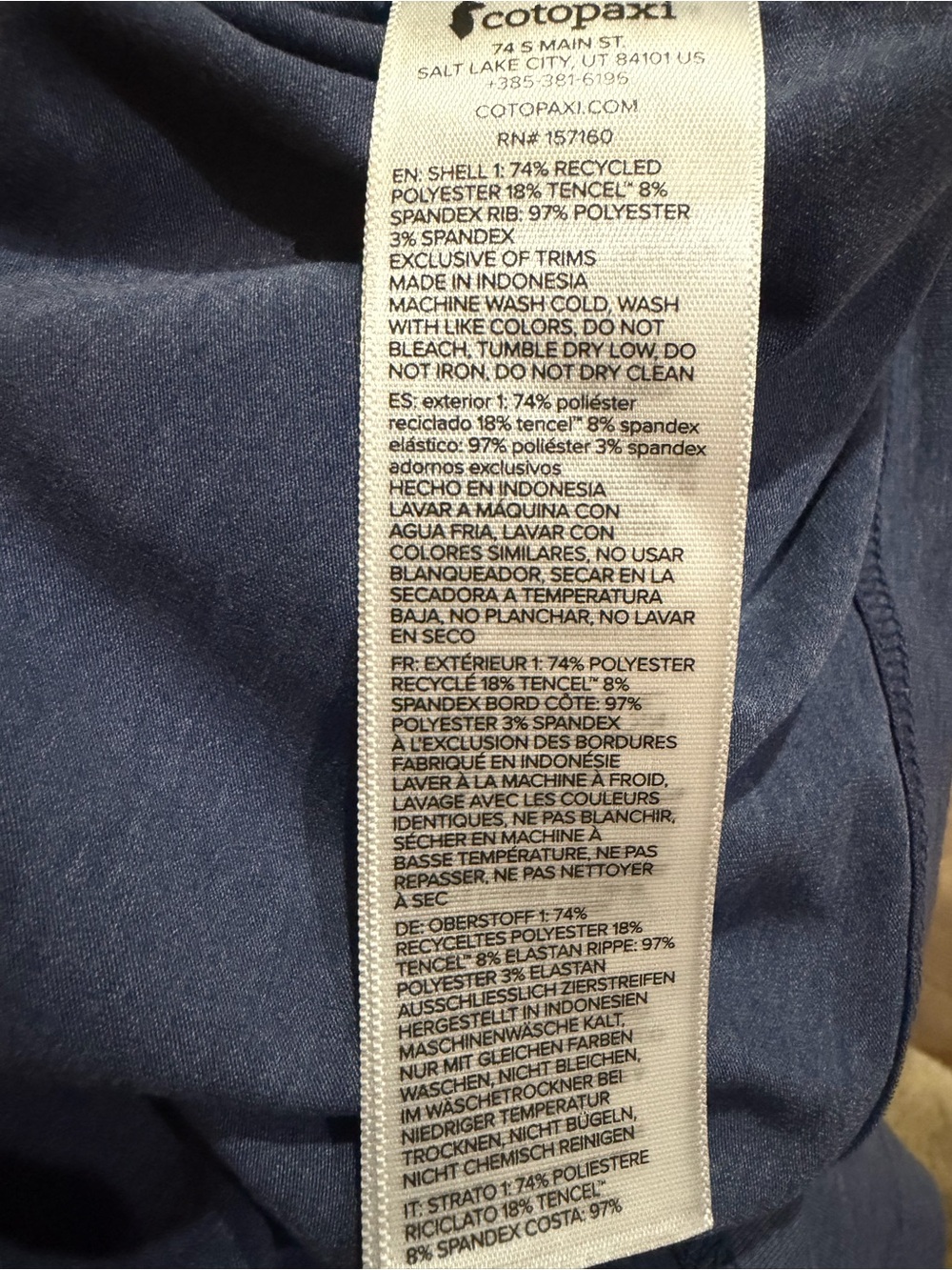 Cotopaxi Empaca Crew Tee XL Dusk Blue Recycled Stretch Performance Shirt - Picture 5 of 6